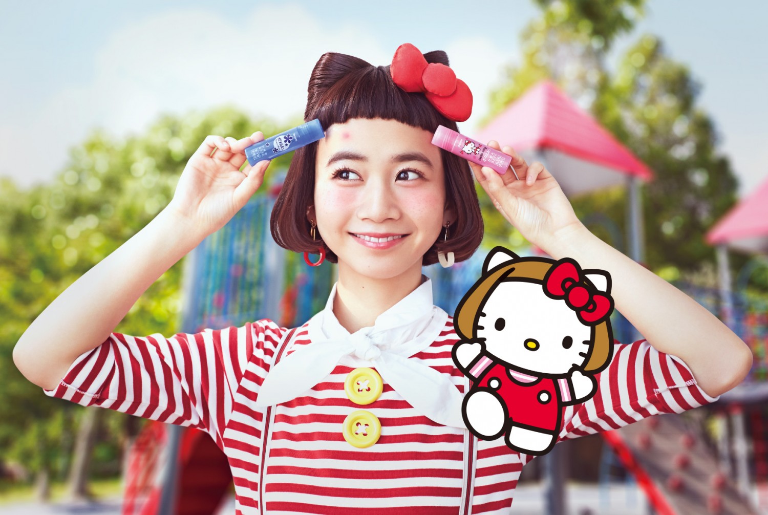 Natsume Mito Shoos Away Mosquitoes in the MV for “Odekake Summer”! Stars With Hello Kitty in Commercials!