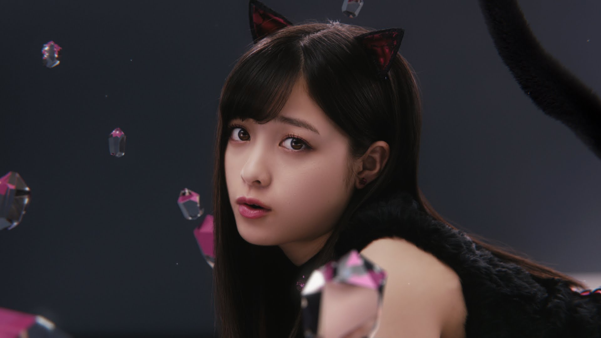 Paws and Watch Kanna Hashimoto as a Black Cat for Lip Baby Crayon!