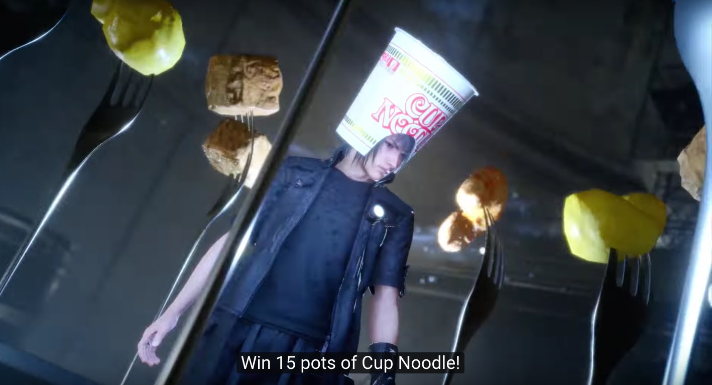 Banish Hunger and Win! Cup Noodle Commercial Commemorates the Release of Final Fantasy XV!